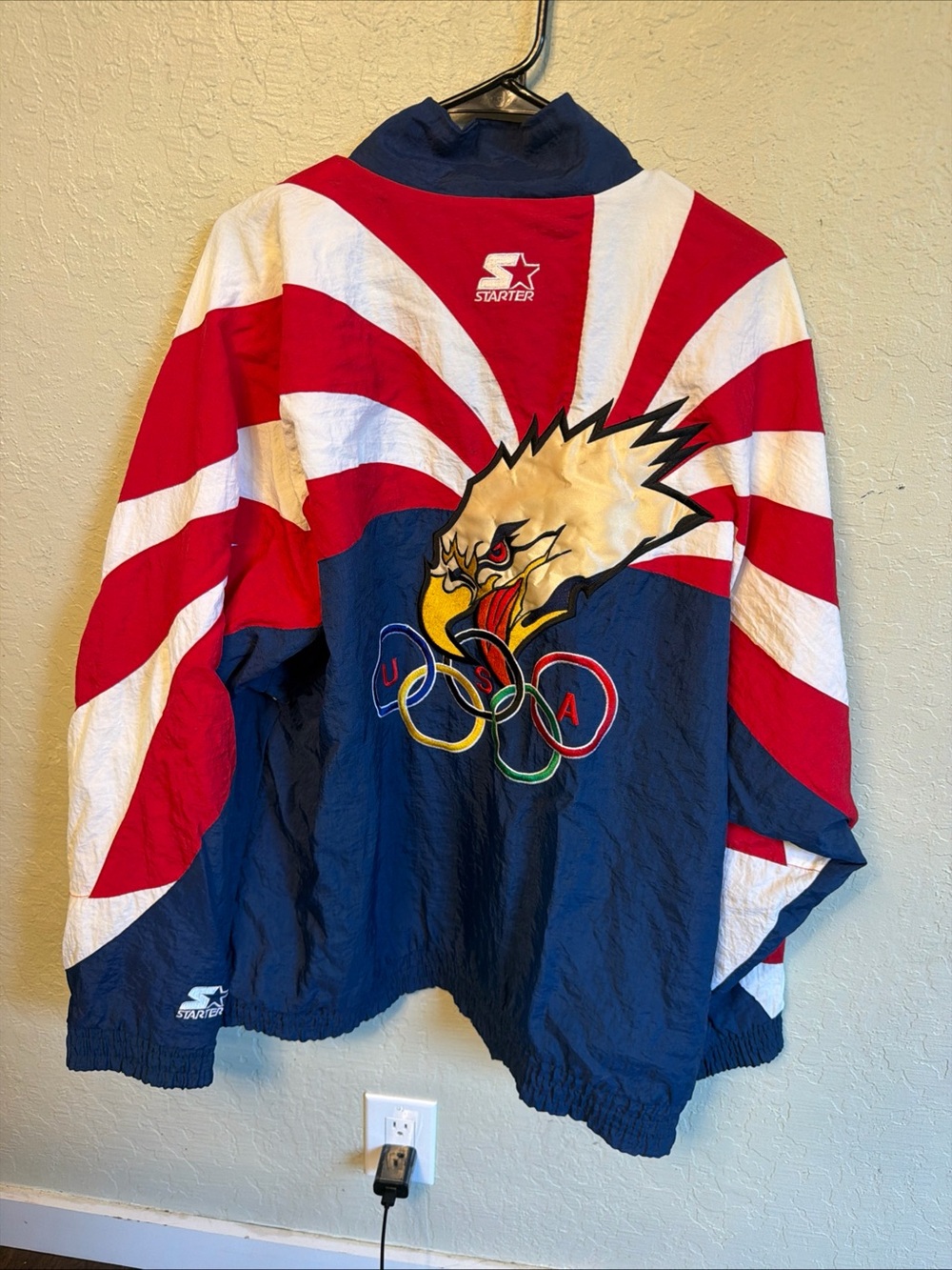 Vintage Rare 1996 USA Eagle Olympics Team Starter Windbreaker Jacket